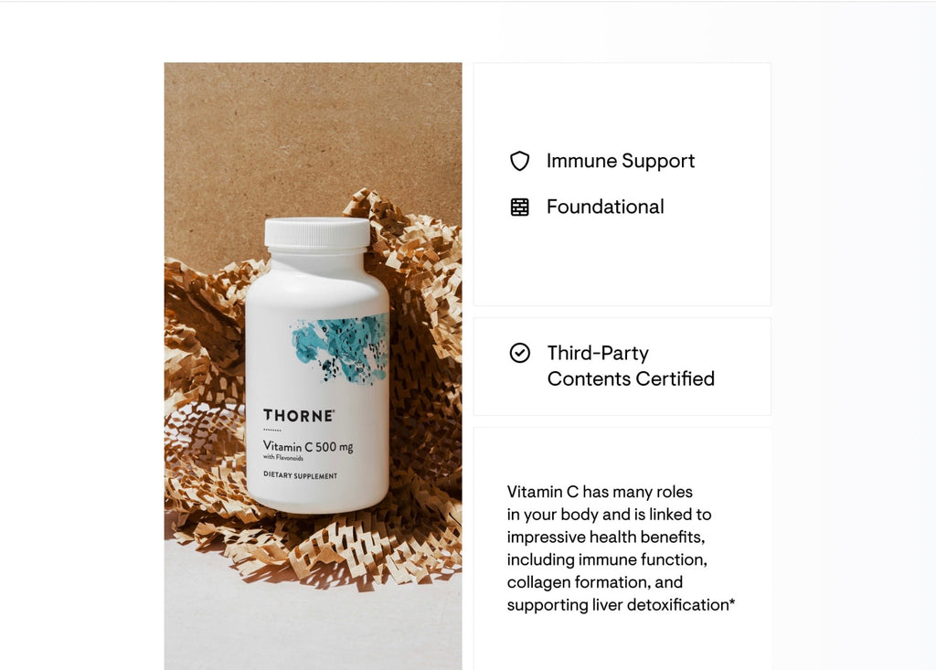 Thorne Vitamin C with Flavonoids 500mg